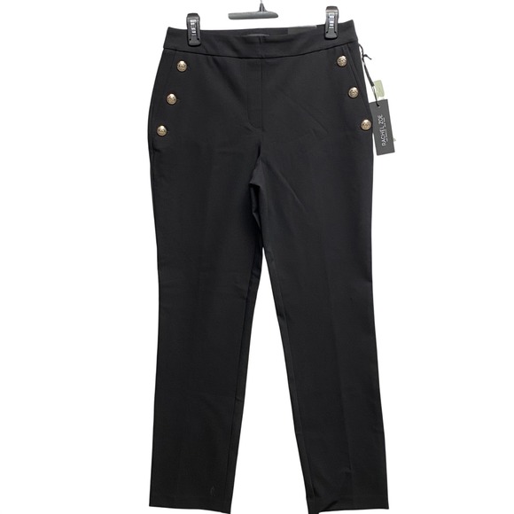 Rachel Zoe Black Hi Rise Slim Leg Button Front Ankle Pants Size 6 NWT - Picture 3 of 8